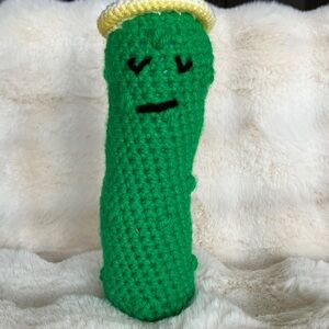 Handmade Green Crochet Cucumber. New.